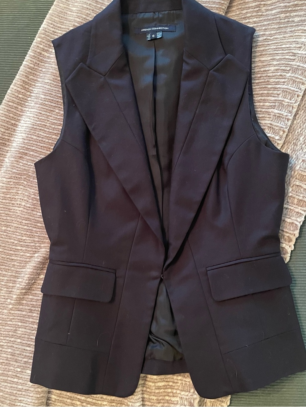 French Connection Navy Tailored Sleeveless Blazer Vest